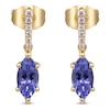 Thumbnail Image 3 of &nbsp;Marquise-Cut Natural Tanzanite & Diamond Drop Earrings 1/15 ct tw 14K Yellow Gold