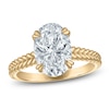 Thumbnail Image 1 of Certified Oval-Cut Lab-Grown Diamond Hidden Halo Engagement Ring 3 ct tw 14K Yellow Gold