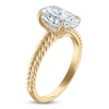 Thumbnail Image 2 of Certified Oval-Cut Lab-Grown Diamond Hidden Halo Engagement Ring 3 ct tw 14K Yellow Gold