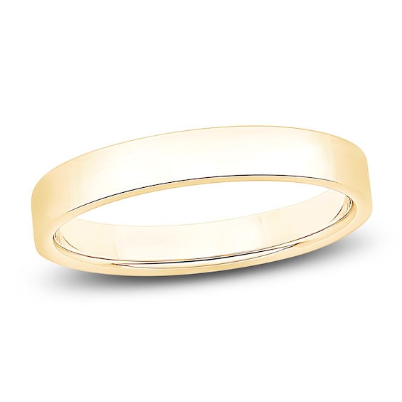 Flat Wedding Band 14K Yellow Gold 3.0mm