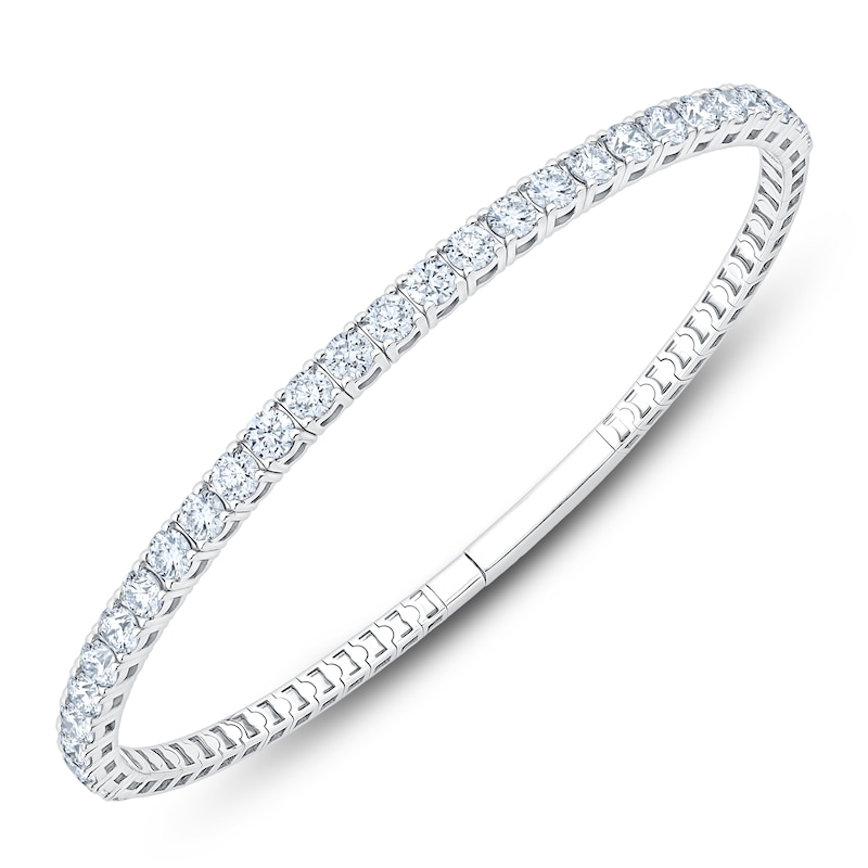 Main Image 1 of Jared Signature Lab-Grown Diamond Flex Bangle Bracelet 4 ct tw 14K White Gold Size Small