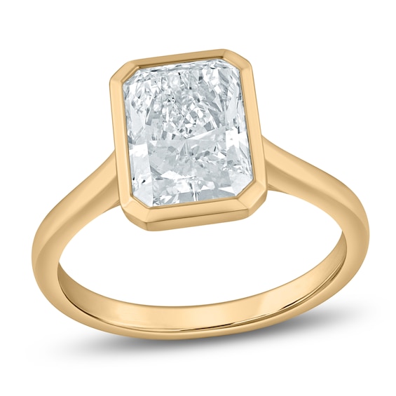 Certified Radiant-Cut Lab-Grown Diamond Solitaire Engagement Ring 3 ct tw 14K Yellow Gold (VS2/F)