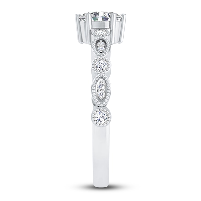 Main Image 6 of Diamond Bridal Set 1/2 ct tw Oval/Round 14K White Gold