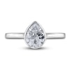 Thumbnail Image 3 of Diamond Solitaire Engagement Ring 3/4 ct tw Bezel-Set Pear-cut 14K White Gold (I2/I)