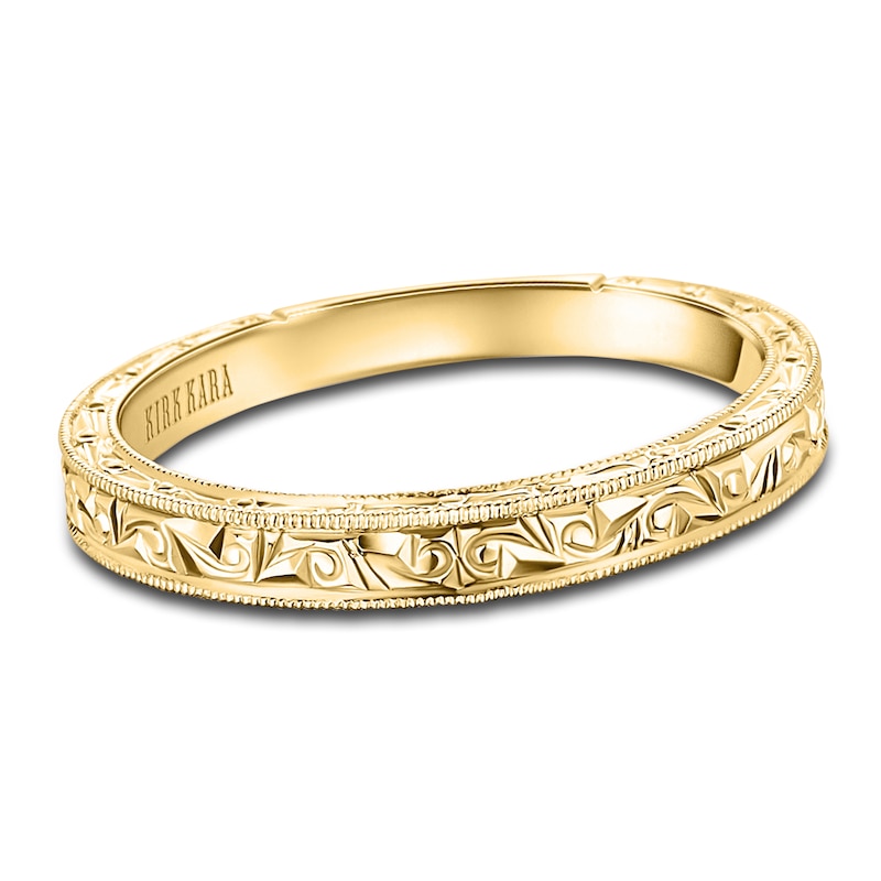 Main Image 1 of Kirk Kara Engraved Milgrain Wedding Band 14K Yellow Gold