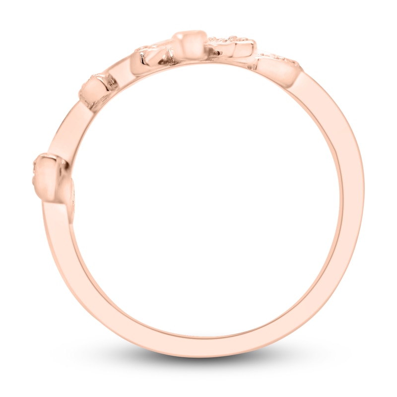 Main Image 3 of Diamond Floral Ring 1/4 ct tw Round 10K Rose Gold