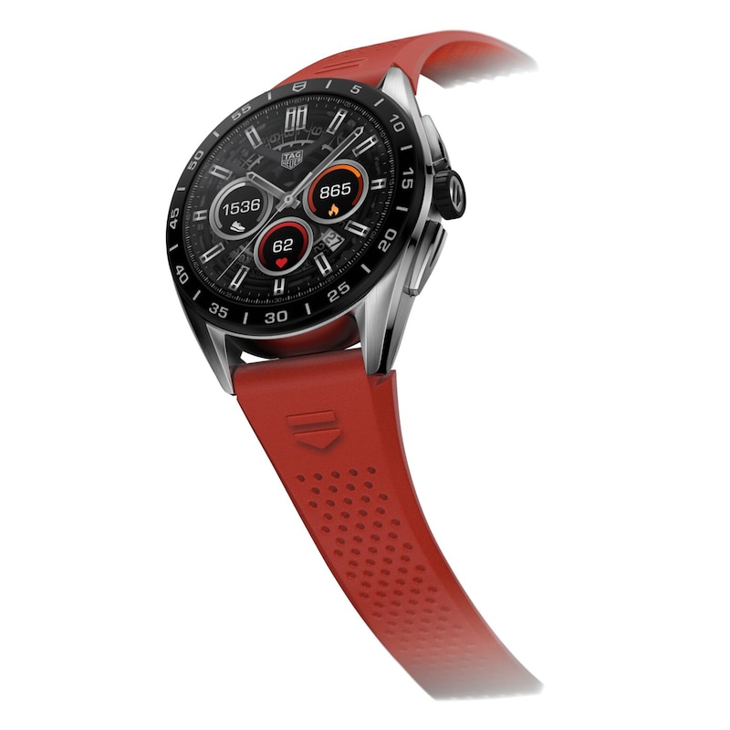 Main Image 2 of TAG Heuer CONNECTED Red Rubber Watch Strap 45mm BT6264