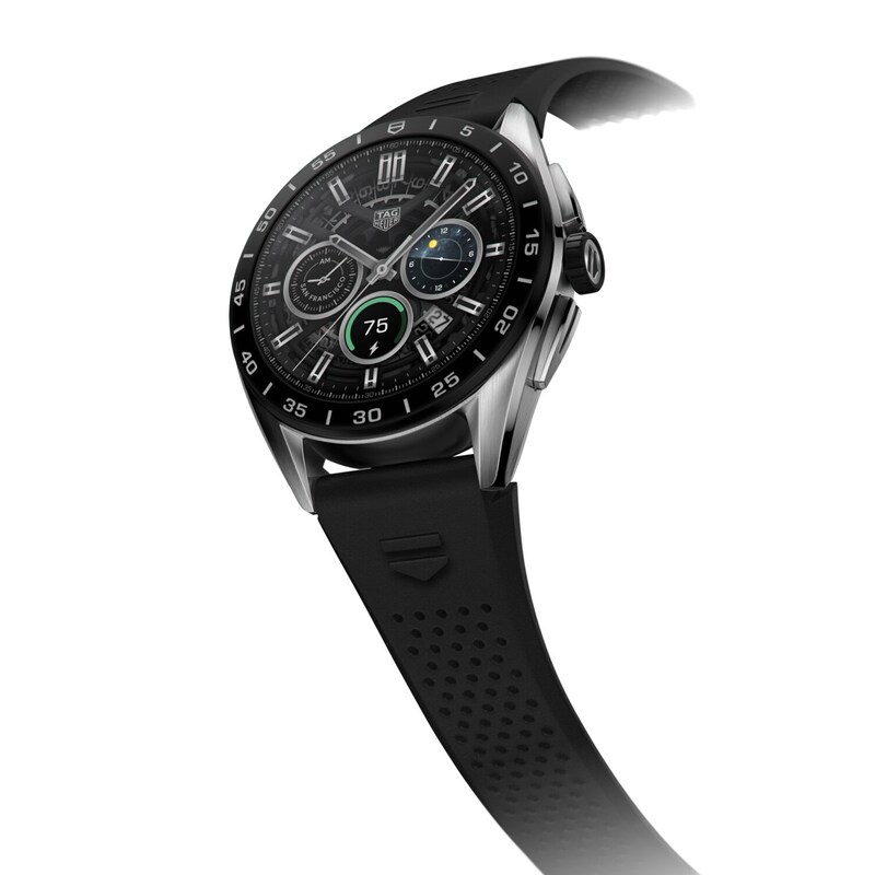 Main Image 2 of TAG Heuer CONNECTED Black Rubber Watch Strap 45mm BT6259