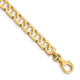 Solid Anchor Link Bracelet 14K Yellow Gold 6.5mm 8"