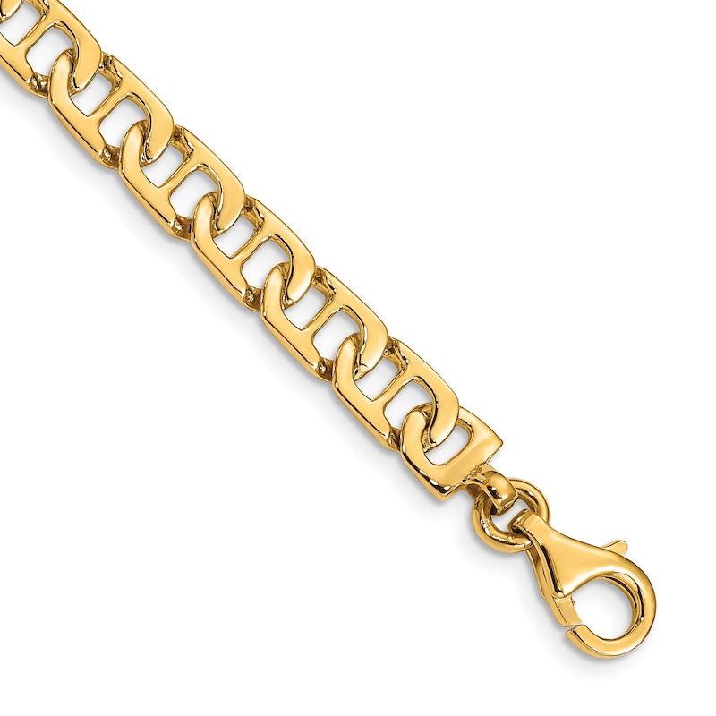 Solid Anchor Link Bracelet 14K Yellow Gold 6.5mm