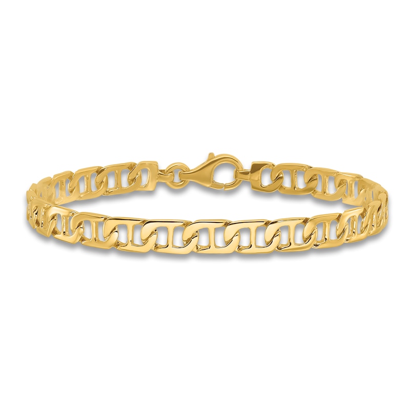 Main Image 3 of Solid Anchor Link Bracelet 14K Yellow Gold 6.5mm 8"