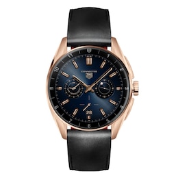 Image of men's black and rose gold digital smart watches.