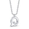 Thumbnail Image 3 of Shy Creation Diamond Letter Q Pavé Necklace 1/10 ct tw 14K White Gold 18" SC55028331-Q