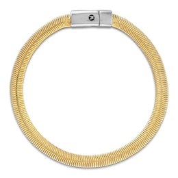 1933 by Esquire Men's Herringbone Bracelet 6mm Sterling Silver & Yellow Ion Plating 8.5"