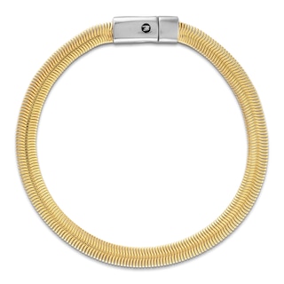 1933 by Esquire Men's Herringbone Bracelet 6mm Sterling Silver & Yellow Ion Plating 8.5"