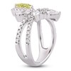 Thumbnail Image 2 of Pear-Shaped Yellow Lab-Grown Diamond & White Lab-Grown Diamond Fashion Ring 3 ct tw 14K White Gold