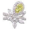 Thumbnail Image 3 of Pear-Shaped Yellow Lab-Grown Diamond & White Lab-Grown Diamond Fashion Ring 3 ct tw 14K White Gold