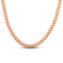 Miami Cuban Curb Chain Necklace 6.1mm Solid 14K Rose Gold 22"