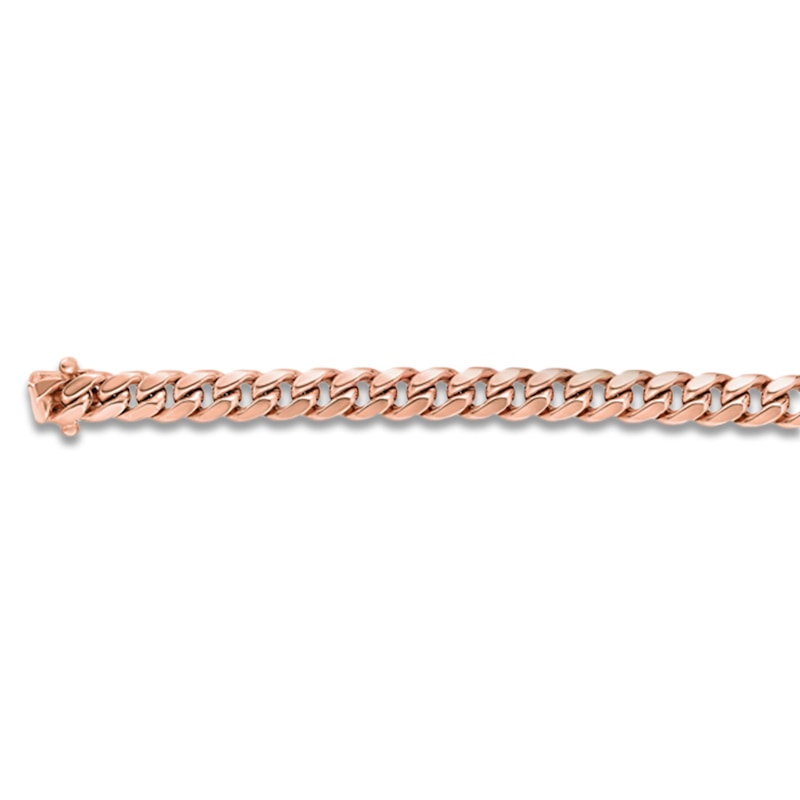 Main Image 2 of Miami Cuban Curb Chain Necklace 6.1mm Solid 14K Rose Gold 22"