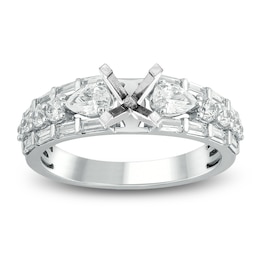 Pear, Round & Baguette-Cut Lab-Grown Diamond Engagement Ring Setting 1 ct tw Platinum