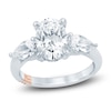 Thumbnail Image 1 of Pnina Tornai Oval-Cut & Pear-Shaped Lab-Grown Diamond Three-Stone Engagement Ring 3-1/4 ct tw 14K White Gold