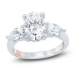 Pnina Tornai Oval-Cut & Pear-Shaped Lab-Grown Diamond Three-Stone Engagement Ring 3-1/4 ct tw 14K White Gold
