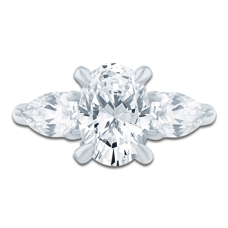 Main Image 3 of Pnina Tornai Oval-Cut & Pear-Shaped Lab-Grown Diamond Three-Stone Engagement Ring 3-1/4 ct tw 14K White Gold