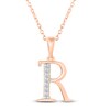 Thumbnail Image 1 of Diamond Initial R Necklace 1/20 ct tw 10K Rose Gold 18"