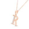 Thumbnail Image 2 of Diamond Initial R Necklace 1/20 ct tw 10K Rose Gold 18"