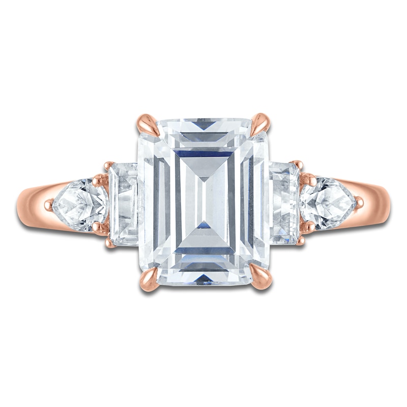Main Image 3 of Vera Wang VOW Emerald-Cut Lab-Grown Diamond Engagement Ring 3-1/5 ct tw 14K Rose Gold