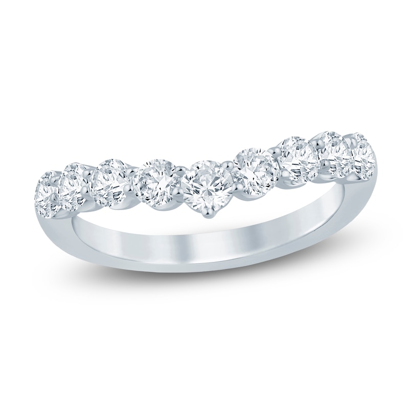 Main Image 1 of Lab-Grown Diamond Contour Anniversary Ring 1 ct tw 14K White Gold