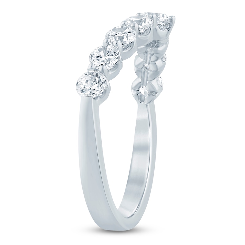Main Image 2 of Lab-Grown Diamond Contour Anniversary Ring 1 ct tw 14K White Gold