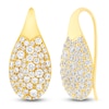 Thumbnail Image 2 of Diamond Pavé Teardrop Earrings 1-1/2 ct tw 14K Yellow Gold