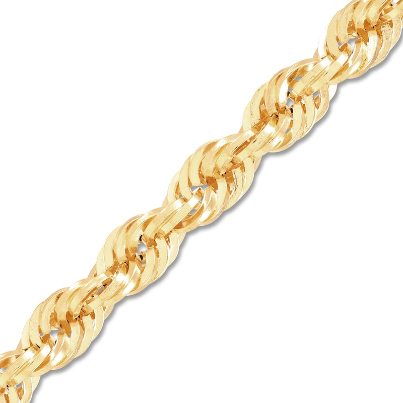 Main Image 2 of Glitter Rope Chain 4.5mm Semi-Solid 10K Yellow Gold 24"
