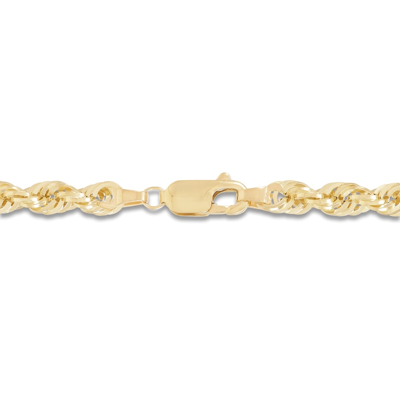 Main Image 3 of Glitter Rope Chain 4.5mm Semi-Solid 10K Yellow Gold 24"