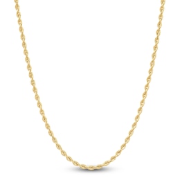 Glitter Rope Chain Necklace 2mm Semi-Solid 10K Yellow Gold 20"
