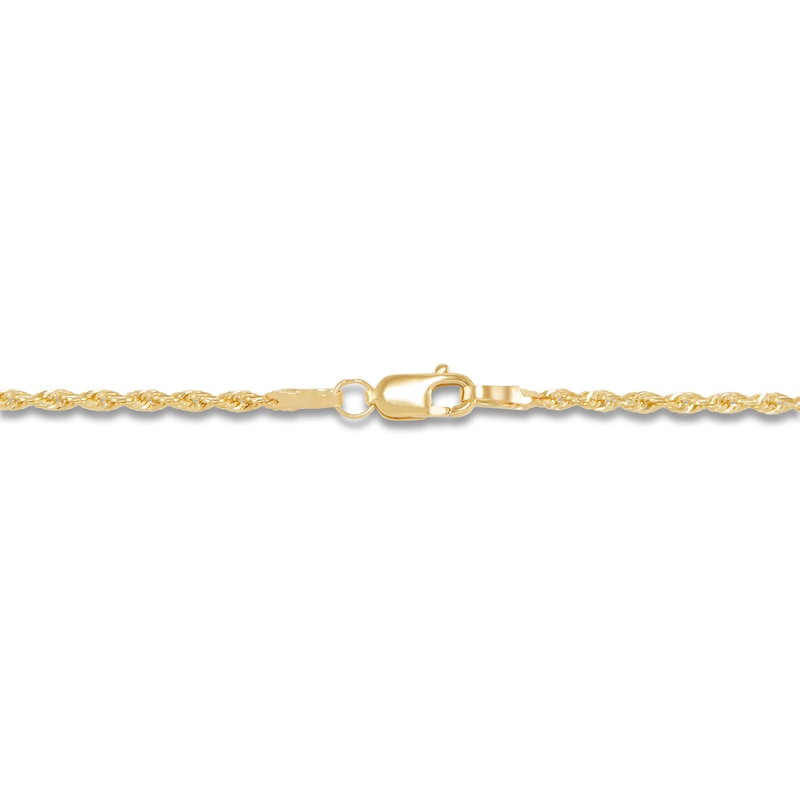Main Image 2 of Glitter Rope Chain Necklace 1.6mm Solid 14K Yellow Gold 16"