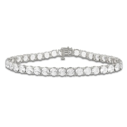 Men's White Lab-Created Sapphire 6mm Tennis Bracelet Sterling Silver 8.5"