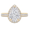 Thumbnail Image 3 of Pear-Shaped Lab-Grown Diamond Halo Engagement Ring 2 ct tw 14K Yellow Gold