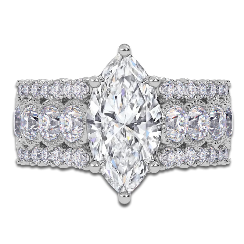 Main Image 3 of Marquise-Cut Created By Jared Studio Lab-Grown Diamond Engagement Ring 3-3/4 ct tw 14K White Gold