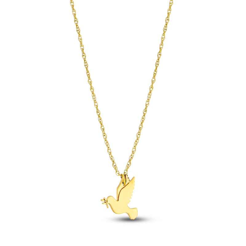 Main Image 2 of Dove Necklace 14K Yellow Gold 18"
