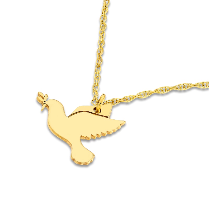 Main Image 3 of Dove Necklace 14K Yellow Gold 18"