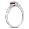 Thumbnail Image 2 of Pear-Shaped Garnet & White Lab-Created Sapphire Bypass Ring Sterling Silver