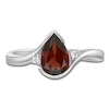 Thumbnail Image 3 of Pear-Shaped Garnet & White Lab-Created Sapphire Bypass Ring Sterling Silver