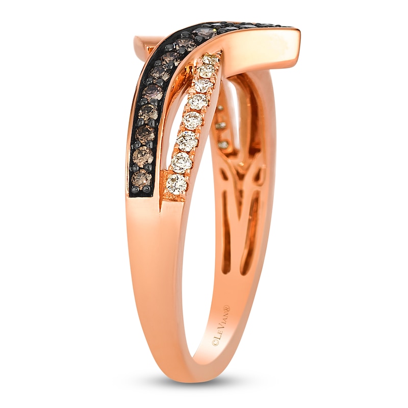 Main Image 3 of Le Vian Diamond Crisscross Ring 1/4 ct tw 14K Strawberry Gold