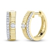 Thumbnail Image 2 of Shy Creation Diamond Huggie Hoop Earrings 1/5 ct tw 14K Yellow Gold SC22009944RD