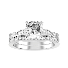 Diamond Bridal Ring 1 ct tw 10K White Gold and Diamond Wedding Band 1/4 ct tw 10K White Gold
