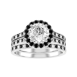 Diamond Bridal Ring 1 1/5 ct tw 10K White Gold and Diamond Wedding Band 1/5 ct tw 10K White Gold