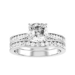 Diamond Bridal Ring 1 1/4 ct tw 10K White Gold and Diamond Wedding Band 1/4 ct tw 10K White Gold