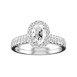Diamond Bridal Ring 7/8 ct tw 14K White Gold and Diamond Wedding Band 1/5 ct tw 14K White Gold